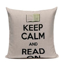 Axyaa Custom Linen Pillowcase for Home Sofa Decor - Cat Happy Reading Book Cover