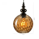Axyaa Nordic Glass LED Pendant Lamp: Vintage Glass Ball Hanging Light Fixtures