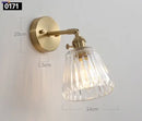 Axyaa Copper Glass LED Wall Light for Bedroom Bathroom Mirror, Retro Vintage Sconce