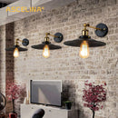 Axyaa Vintage Industrial Wall Sconces Metal Lampshade E27 Edison Bulbs