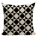 Axyaa Geometric Linen Cushion Cover 45x45cm - High Quality Decor Pillow