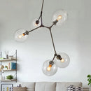 Axyaa Modern Globe Glass Chandelier for Living Room/Restaurant - Industrial E27 Lamps