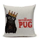 Axyaa Pug Dog Square Cushion Cover 45x45cm Home Decor