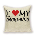 Dachshund Linen Pillow Cover for Sofa Decor Axyaa Home Decorative Cushion Case