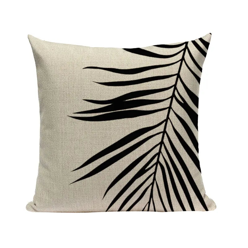 Axyaa Woven Flower Tree Cushion Cover - Black & White Decorative Pillowcase