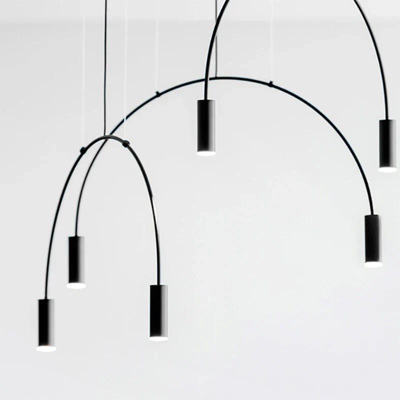 Axyaa Black Semicircle Pendant Light with G9 Bulbs