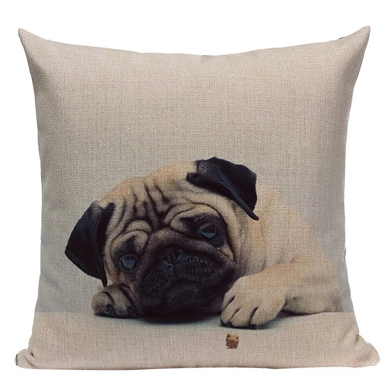 Axyaa Pug Animal Decor Cushion Cover Home Decorative Pillow 45x45cm