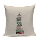 Axyaa Custom Linen Pillowcase for Home Sofa Decor - Cat Happy Reading Book Cover
