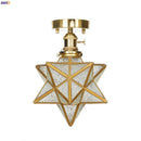 Axyaa Nordic Retro Vintage Glass Copper Ceiling Light