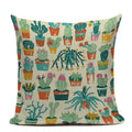 Axyaa Yellow Cactus Watercolor Cushion Cover Farmhouse Decor Pillowcase