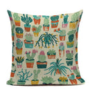 Axyaa Yellow Cactus Watercolor Cushion Cover Farmhouse Decor Pillowcase