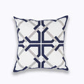 Axyaa Geometric Blue Embroidered Cushion Cover, 45x45cm, Home Decor