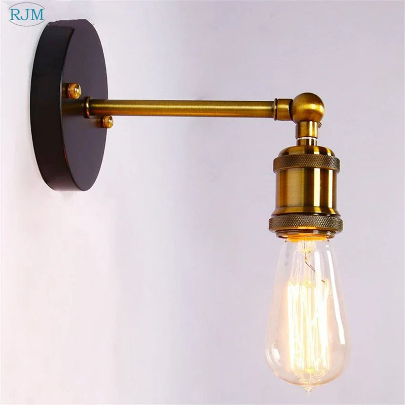 Axyaa Rustic Industrial Iron Wall Lights for Bedroom, Retro Loft Edison Wall Sconce