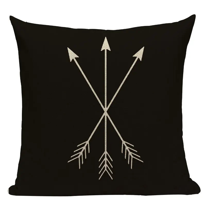 Axyaa Geometric Linen Cushion Cover 45x45cm - High Quality Decor Pillow
