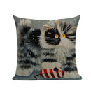Square Cat Pillow Covers by Axyaa: Cute Cartoon Print Sofa Throw Pillow Cover