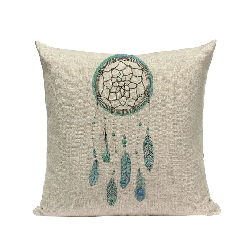 Axyaa Cotton Linen Feather Cushion Cover for Home Decor