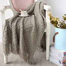 Axyaa Knitted Throw Blanket Grey Yellow Black, Diamond Acrylic 130x170cm