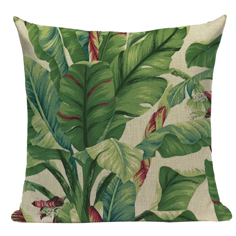 Axyaa Tree Green Cushion Cover: Green Decorative Flower Sofa Car Pillow