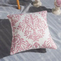 Pink Geometric Embroidered Cushion Cover by Axyaa - 45x45cm Cotton Pillow Case