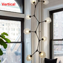 Axyaa Modern Globe Glass Chandelier for Living Room/Restaurant - Industrial E27 Lamps