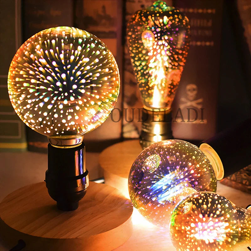 Axya Colorful Fireworks 3D Lamp Bulbs 220V Warm White Night Light