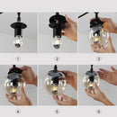 Axyaa Modern Nordic Glass Globe Chandelier - Industrial Edison E27 Handing Lamp Lighting