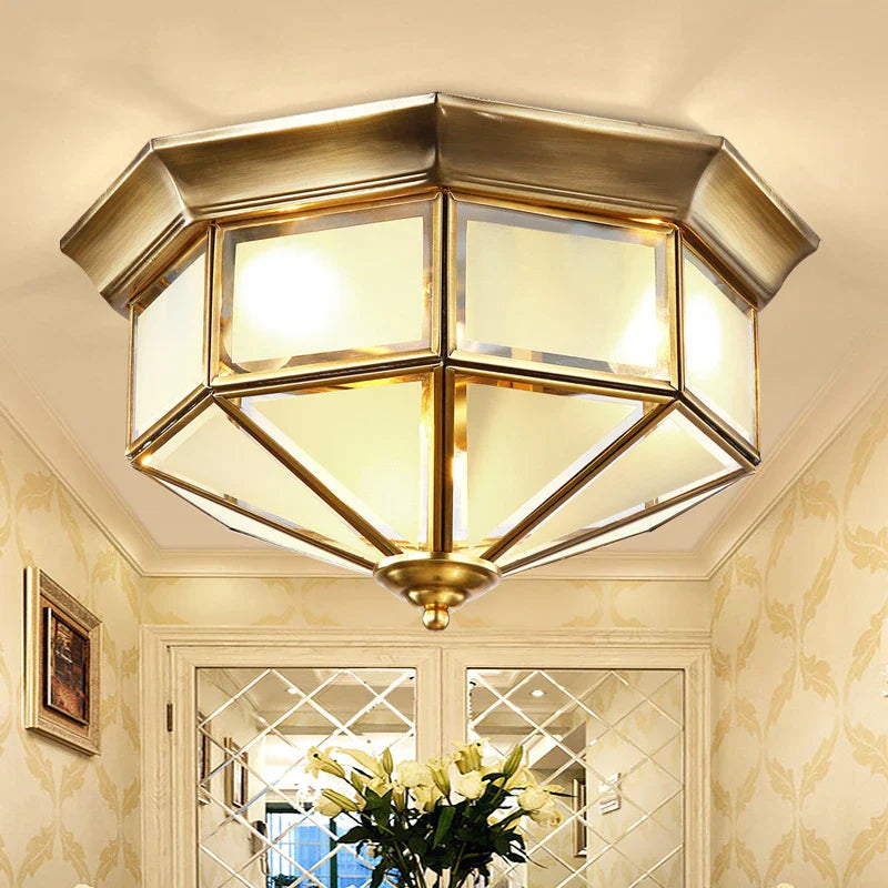 Axyaa Retro Ceiling Lamps: American European Copper Bedroom Living Room Lights