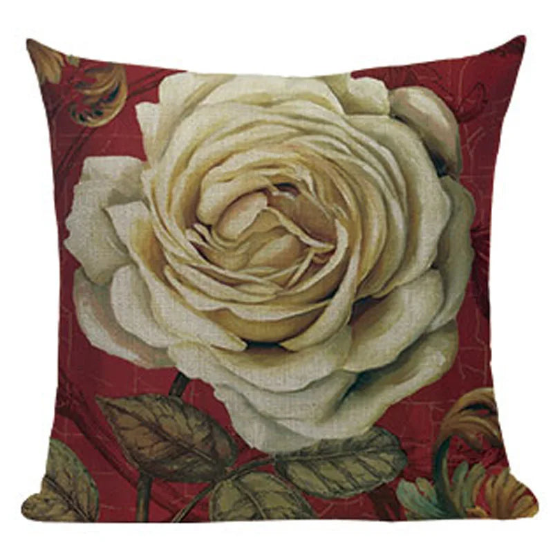 Retro Flower Cushion Cover - Axyaa Brand - Home Decor Luxury Pillows