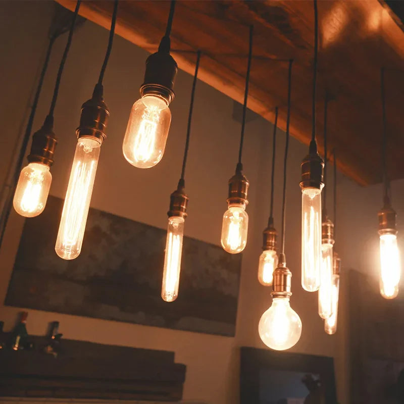 Axyaa Retro Edison Pendant Light with E27 Lamp Holder Socket