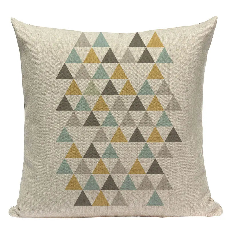 Nordic Geometric Deer Cushion Cover - Axyaa Yellow Heart Throw Pillow Case