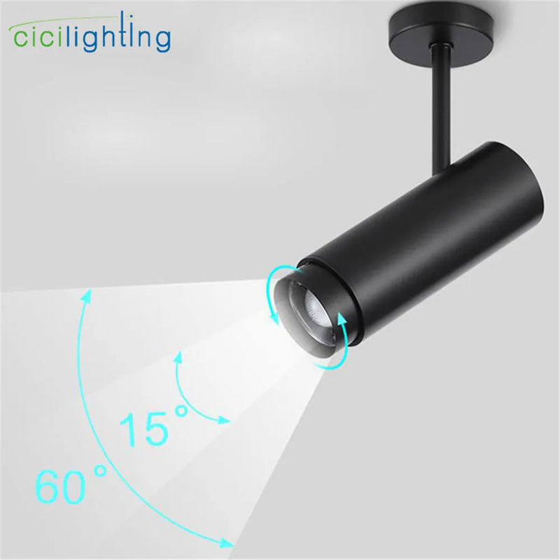 Axyaa Black Industrial Track Light with Adjustable Focus and COB Technology