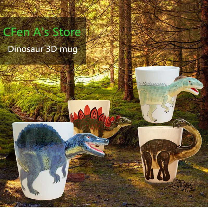 Axya Dinosaur Shape Hand Painted Ceramic Mug - Perfect Birthday Gifts