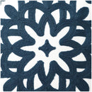 Axyaa Navy Blue Gray Black Floral Embroidered Cotton Pillow Cover 45x45cm