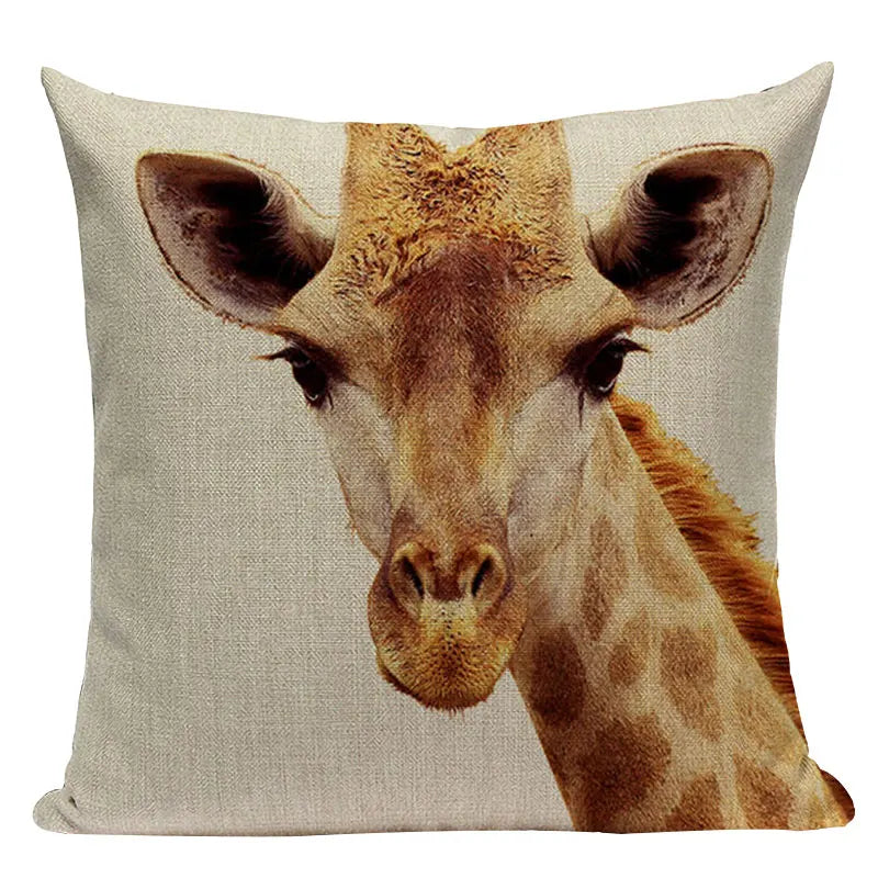 Axyaa Animal Series Cushion Cover: Tiger Elephant Monkey Pillow Cover Home Decor