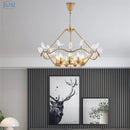 Axyaa Nordic Bird Copper Chandelier for Home Restaurant Cafe Bar Lighting