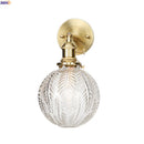 Axyaa Vintage Copper Glass Ball LED Wall Lamp Sconce for Porch, Stair, Bathroom