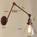 Axyaa Loft Industrial Glass Swing Arm Wall Lamp Fixtures for Bar Coffe Style