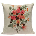 Axyaa Velvet Deer Floral Stripes Pillow Cover for Sofa Beds and Car