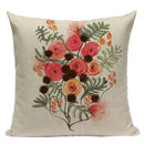 Axyaa Velvet Deer Floral Stripes Pillow Cover for Sofa Beds and Car