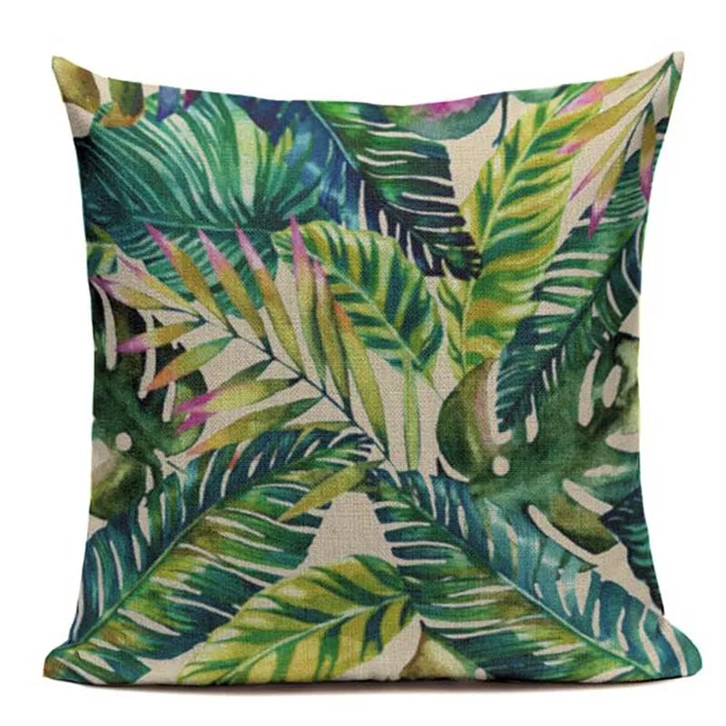 Axyaa Tropical Plant Banana Leaf Throw Pillow Cover for High Quality Home Decor