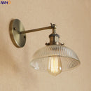 Axyaa Vintage Brass Swing Arm Wall Sconce Glass Industrial Wall Light
