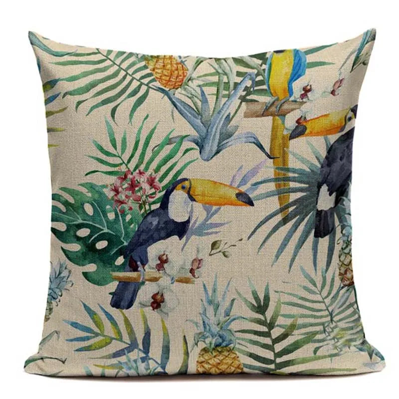 Axyaa Tropical Plant Banana Leaf Throw Pillow Cover for High Quality Home Decor