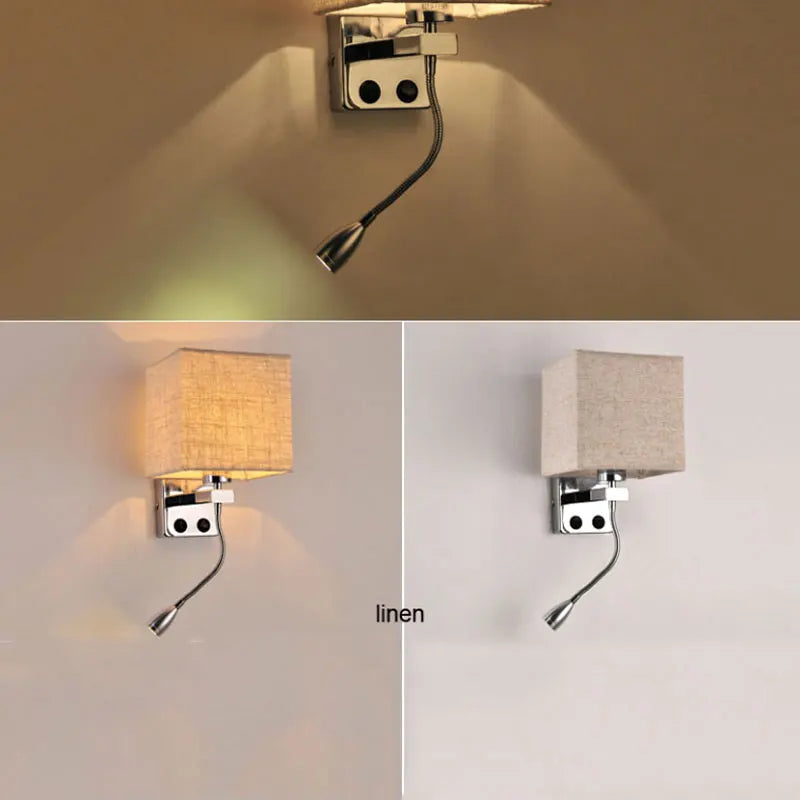 Axyaa Fabric LED Wall Lights for Hotel Corridor Living Room Bedroom Aisle Bedside Lamps