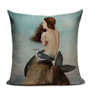 Axyaa Mermaid Pillowcase Ocean Style Cushion Cover 45x45cm Square Home Decor