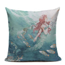 Axyaa Mermaid Pillowcase Ocean Style Cushion Cover 45x45cm Square Home Decor