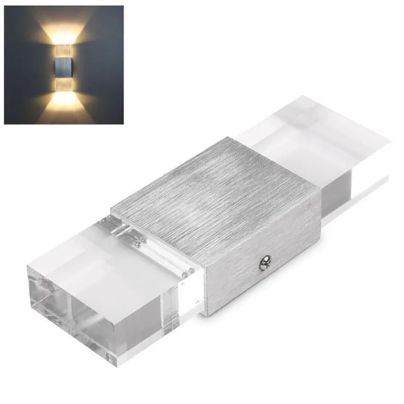 Axya 6W LED Wall Light with Crystal Shade and Aluminum Case