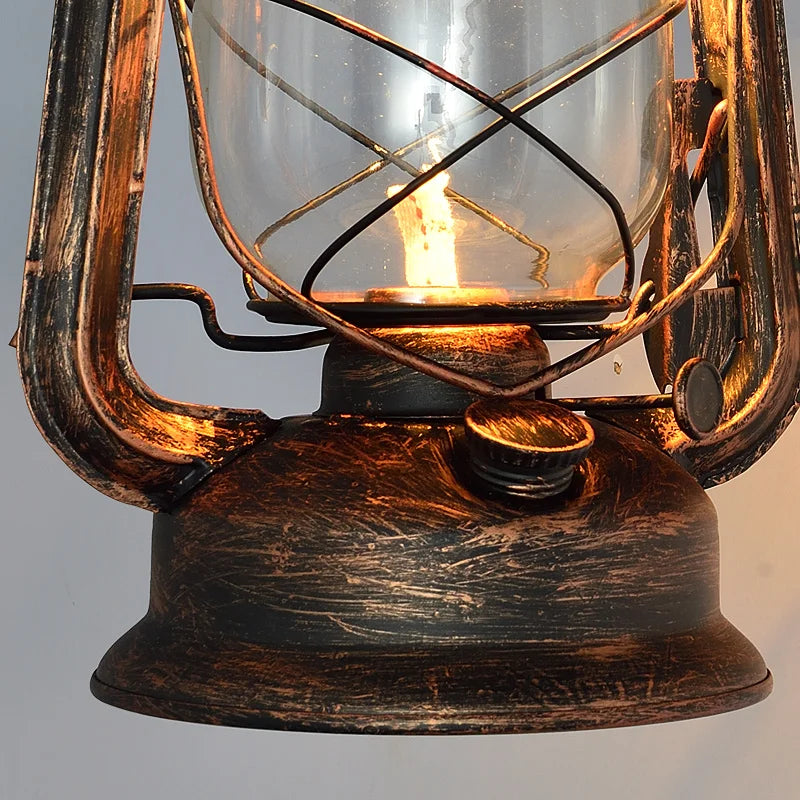 Axyaa Barn Lantern Wall Lamp with Glass Shade for Bedroom and Restaurant