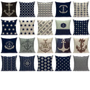 Nautical Anchor Velvet Throw Pillows for Home & Car Decor by Axyaa