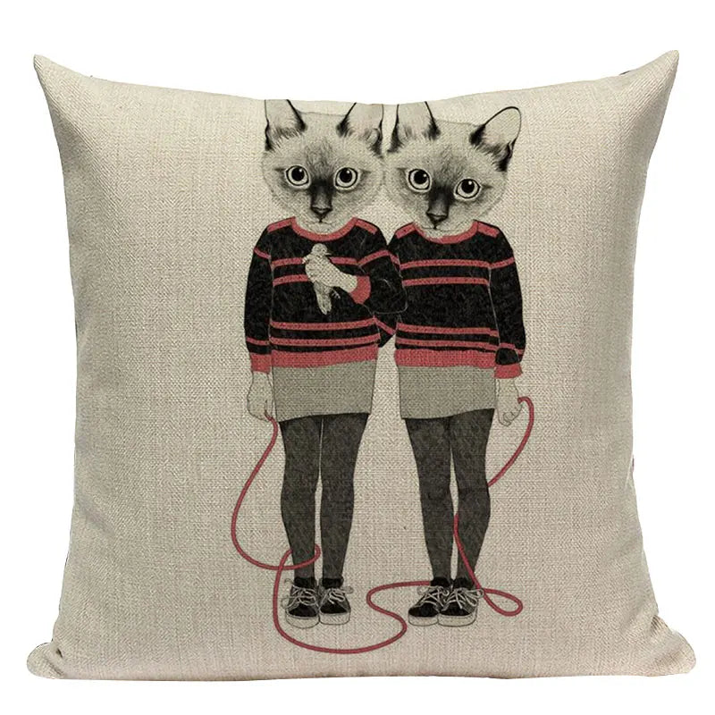 Axyaa Cute Animal Cartoon Home Decor Cushions - Golden Retriever & Koala Pillows