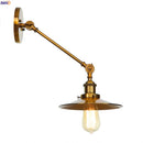 Axyaa Industrial Retro Wall Lamp Swing Arm Sconce Gold Vintage Apliques Pared